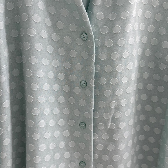Ann Taylor Light Green Polka Dot Blouse - Picture 3 of 6